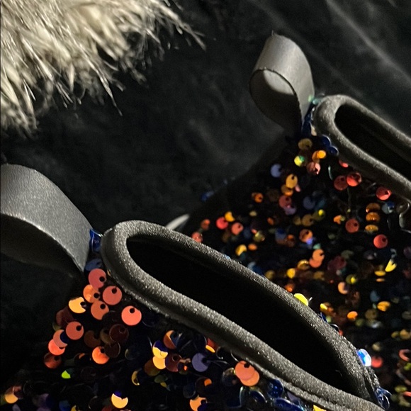 Y2K Sequin Embellished Combat Boots 8.5 M - Picture 4 of 7